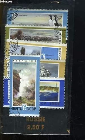 Collection de 6 timbres-poste oblitérés, de Russie. Série Bateaux et Animaux.