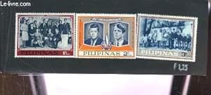 Collection de 3 timbres-poste neufs, des Philippines (Pilipanas). Joseph Kennedy and Family, John...