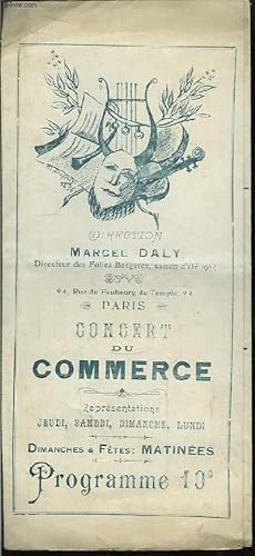 Programme du "Concert du Commerce", des 7, 8, 9 et 10 janvier 1915
