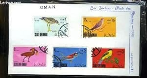 Collection de 5 timbres-poste oblitérés, de l'Etat d'Oman. Série Ornithologie, Oiseaux.
