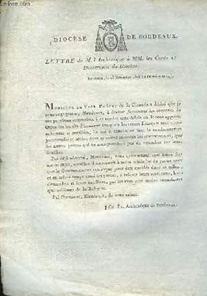 Lettre de M. L'Archevêque adressée à MM. les Curés et Desservans du Diocèse. Le 23 novembre 1805