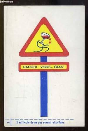 Carte Postale de la Prévention contre l'Alcool au Volant " Danger : Verre . Glas ! "
