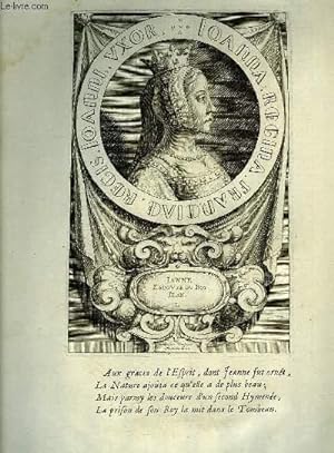 Une Gravure, XVIIIe siècle, en noir et blanc de Jeanne, Epouse du Roi Jean.