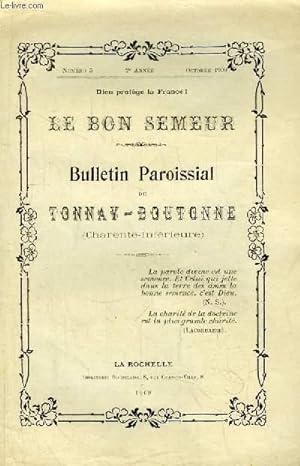 Le Bon Semeur N°5 - 2ème année. Bulletin Paroissial de Tonnay-Boutonne (Charente-Inférieure)