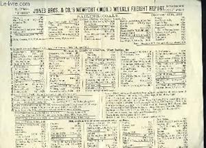 Jones Bros & Co's Newport (Mon.) Weekly Freight Report. Sailing-Coals (Navigation de Charbon).