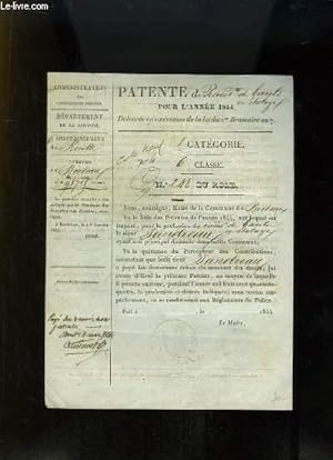 Patente de Revend. de Barils en étalage. N°248 du Rôle.