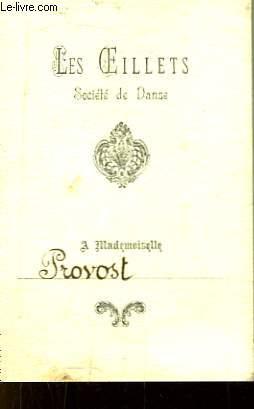 Carton d'invitation de la Société de Danse "Les Oeillets ", à la Soirée Dansante du 10 janvier , ...