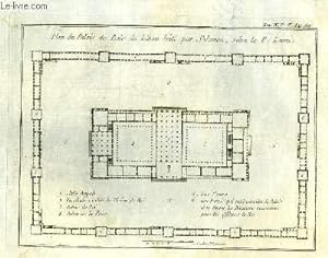 Une Gravure XIXe siècle, en Eau-Forte : " Plan du Palais du Bois du Liban bâti par Salomon, selon...