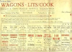 Programme d'Excursions de la Compagnie Internationale des Wagons-Lits et / ou Thos Cook ans Son Ltd.