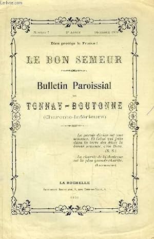 Le Bon Semeur N°7 - 2ème année. Bulletin Paroissial de Tonnay-Boutonne (Charente-Inférieure)