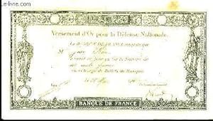 Document " Versement d'Or pour la Défense Nationale ", du 28 Mars 1917