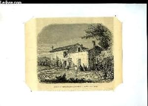 1 gravure XIXe en noir et blanc "La Maison de Berquin, à Langoiran, près Bordeaux. "