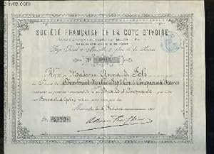 Un Reçu de la Société Française de la Côte d'Ivoire, de la somme de 18750 francs de la part de Ma...
