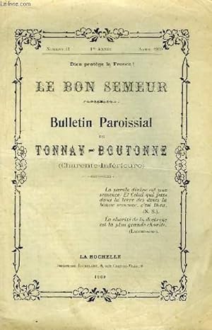 Le Bon Semeur N°11 - 1ère année. Bulletin Paroissial de Tonnay-Boutonne (Charente-Inférieure)