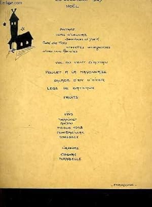 Menu manuscrit d'un repas de Nöel, du 25 décembre 1949.