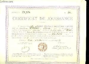 Un Certificat de Jouissance délivré par la Caisse Générale des Fonds Publics.
