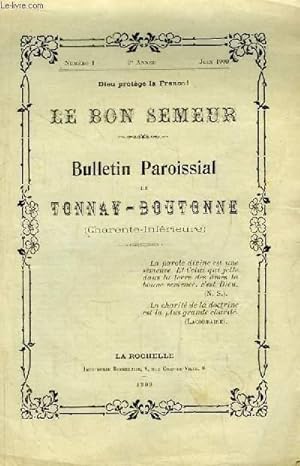 Le Bon Semeur N°1 - 2ème année. Bulletin Paroissial de Tonnay-Boutonne (Charente-Inférieure)