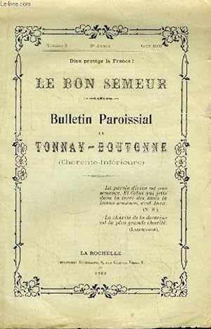 Le Bon Semeur N°3 - 2ème année. Bulletin Paroissial de Tonnay-Boutonne (Charente-Inférieure)