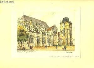 Une dessin reproduit et imprimé en couleurs, de l'Eglise Saint-Etienne de Beauvais (Planche 4)