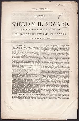 drop-title | THE UNION. SPEECH OF WILLIAM H. SEWARD, in the Senate of the United States, on prese...