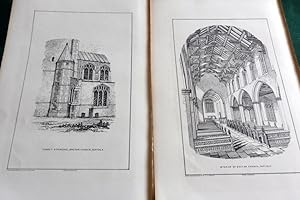 Bacton Church, Norfolk. 3 full page woodcuts interior and exterior & Groundplan + 1 leaf of details