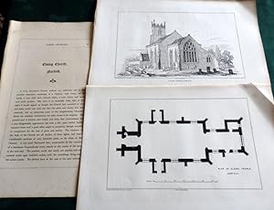 Elsing Church, Norfolk. 2 full page woodcuts of Exterior and groundplan + 1 page of letterpress