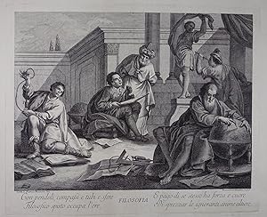 Filosofia. Kupferstich von Francesco Baretta nach Petrus Mainotti, Venedig um 1770, 34 x 41,5 cm ...