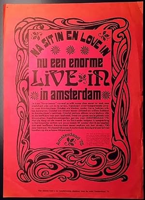 Na Sit In en Love In nu een enorme LIVE IN in Amsterdam. (Provo poster)