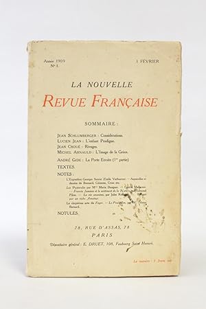 Considérations in La Nouvelle Revue française n°1 de l'année 1909 - Le premier numéro de cette co...