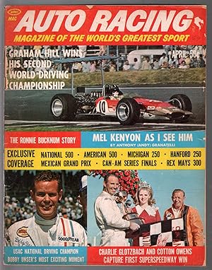 Auto Racing 4/1969-Performance-NASCAR-USAC-Mel Kenyon-VG