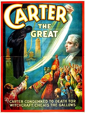CARTER The GREAT. LARGE 9ft x 7 ft Exterior wall Theatre POSTER c1912. (106 x 80 inches) ORIGINAL...