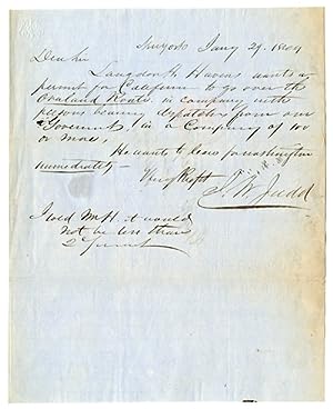 [AUTOGRAPH NOTE, SIGNED BY J.W. JUDD, TO GUY R. PHELPS, REGARDING A LIFE INSURANCE POLICY FOR LAN...