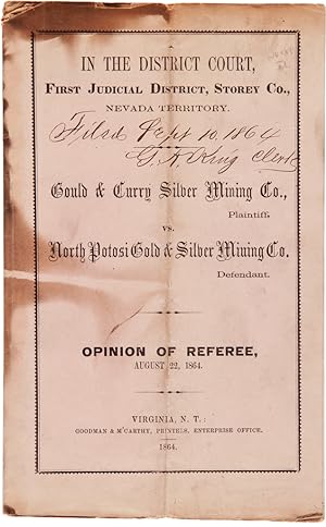IN THE DISTRICT COURT, FIRST JUDICIAL DISTRICT, STOREY COUNTY, NEVADA TERRITORY. GOULD & CURRY SI...