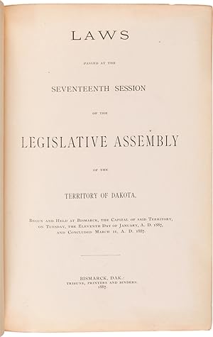 [SESSION LAWS OF SOUTH DAKOTA. 1887 - 1899]