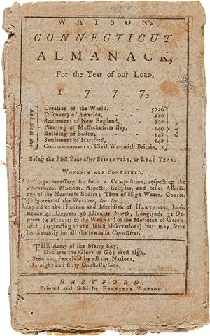 WATSON'S CONNECTICUT ALMANACK, FOR THE YEAR OF OUR LORD, 1777.