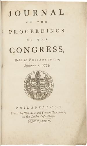 JOURNAL OF THE PROCEEDINGS OF THE CONGRESS, HELD AT PHILADELPHIA, SEPTEMBER 5, 1774
