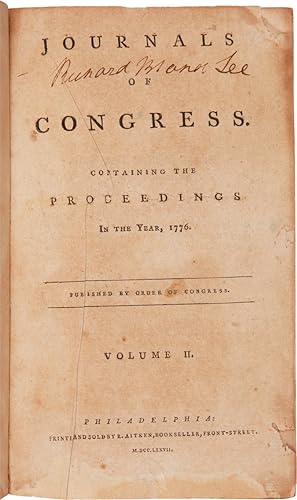 JOURNALS OF CONGRESS, CONTAINING THE PROCEEDINGS IN THE YEAR 1776.VOLUME II
