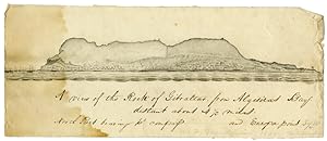 A VIEW OF THE ROCK OF GIBRALTAR FROM ALGESIRAS BAY.[manuscript caption title]
