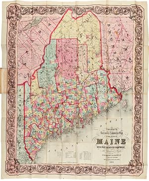 COLTON'S RAILROAD & TOWNSHIP MAP OF THE STATE OF MAINE, WITH PORTIONS OF NEW HAMPSHIRE, NEW BRUNS...