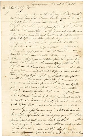 [AUTOGRAPH LETTER, SIGNED, FROM WILLIAM SHEPARD TO JUSTIN ELY, REGARDING LAND TRANSACTIONS AND DE...