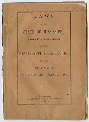 LAWS OF THE STATE OF MISSISSIPPI PASSED AT A CALLED SESSION OF THE MISSISSIPPI LEGISLATURE.