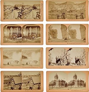 [GROUP OF NINETEEN STEREOCARDS SHOWING SCENES IN DENVER, GLENWOOD SPRINGS, CANYON CITY, PUEBLO, A...