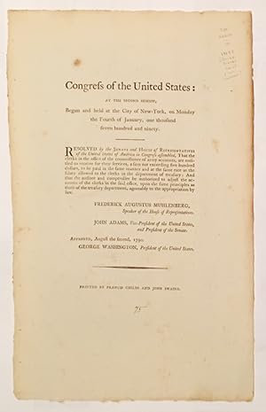 CONGRESS OF THE UNITED STATES: AT THE SECOND SESSION, BEGUN AND HELD AT THE CITY OF NEW- YORK, ON...
