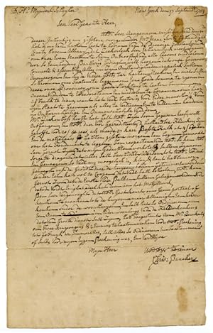 [AUTOGRAPH LETTER, SIGNED, FROM CHRISTOPHER BANCKER TO MYNDERT SCHUYLER, MEMBERS OF TWO IMPORTANT...