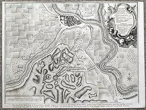 Antique Map ZARAGOZA, Battle of SARAGOSSA,SPAIN, City plan, Rapin/Tindal 1745