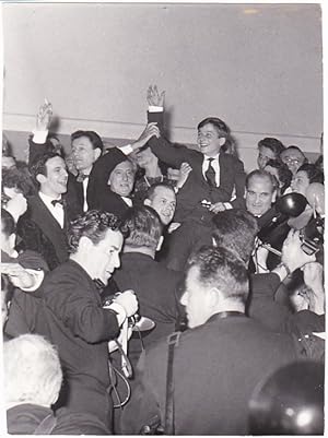 Original photograph François Truffaut, Jean Cocteau, and others at the Cannes Film Festival, 1959