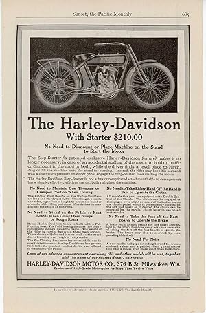 The Harley-Davison With Starter $210.00,\.