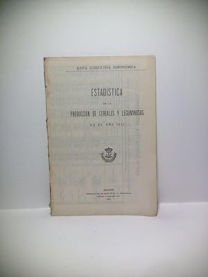 Estadística de la producción de cereales y leguminosas en el año 1921