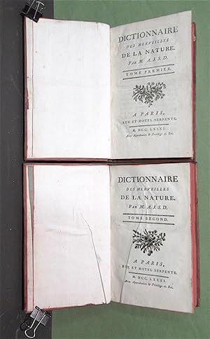 Dictionnaire des Merveilles de la Nature. Par M. A. J. S. D.
