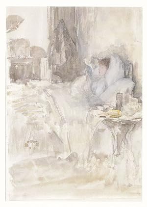 Whistler Lady In Bed Ill Needing Medicine Medical Victorian Painting Postcard